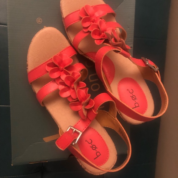 b.ø.c. EVITA Coral flowered cork platform sandal. NEW - Picture 7 of 7